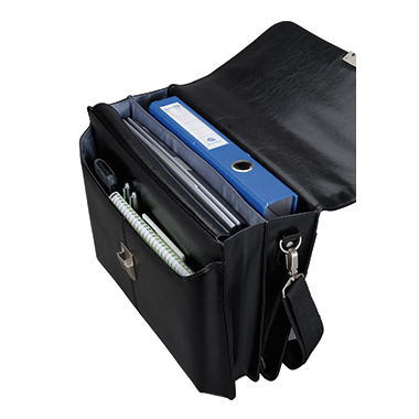 Alassio® Aktentasche FAENZA 41 x 32 x 13 cm (B x H x T) Steckverschluss Leder schwarz