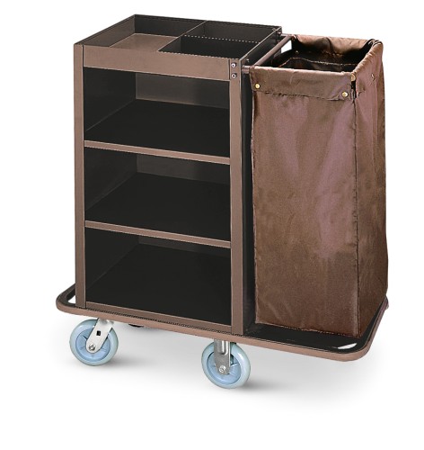 Zimmerservicewagen. Stahlrahmen lackiert. 2 schwenkbare Rollen Ø 15 cm mit Feststeller