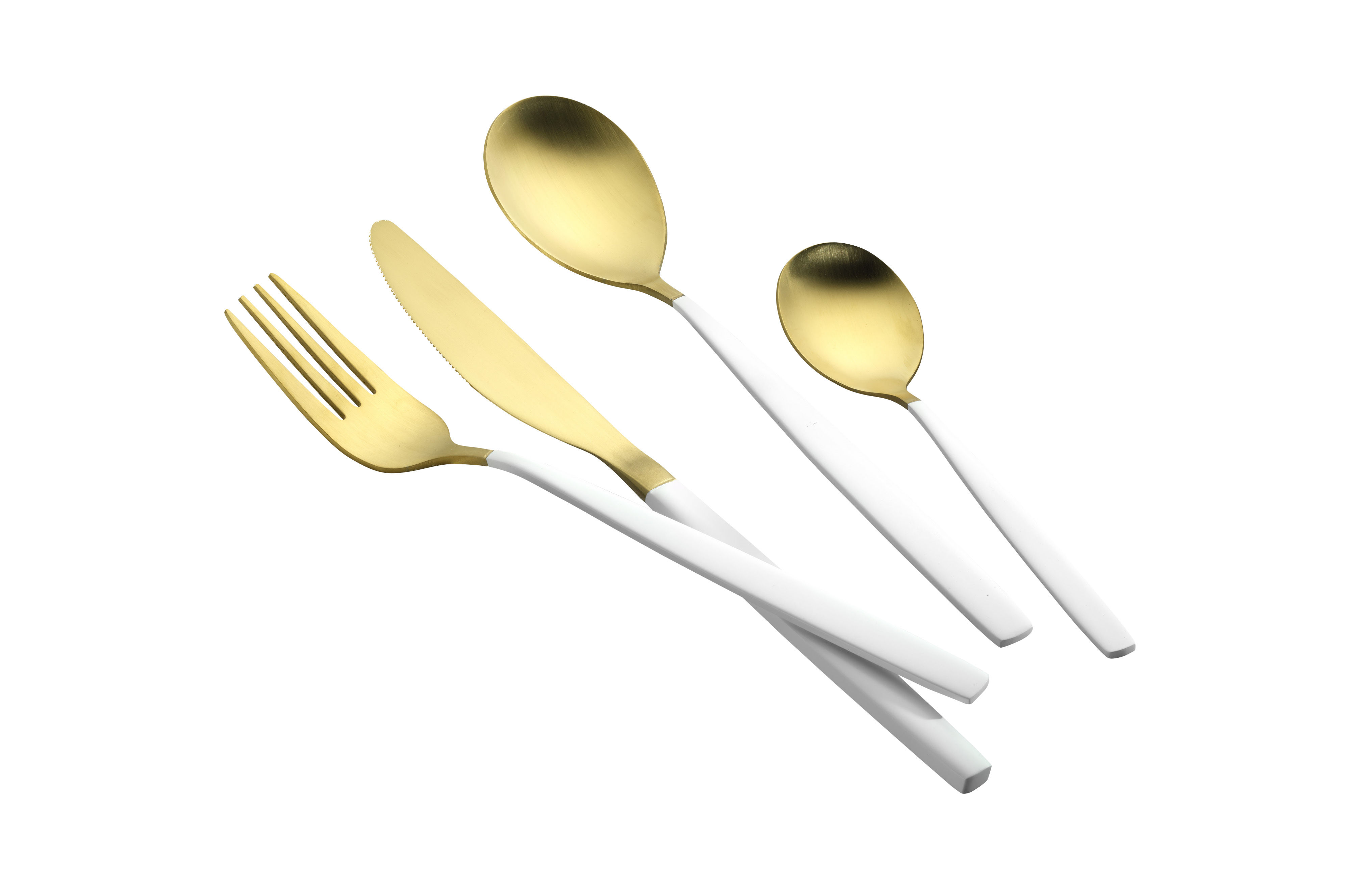 24-teiliges Besteck KIARA, gold und weiß