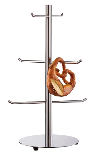 Brezel-/Wurstständer. Chromnickelstahl. 6-armig mit rutschhemmenden Füßen.