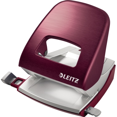 Leitz Locher New NeXXt Style 8 cm 30 Bl. (80 g/m²) mit Anschlagschiene granat rot