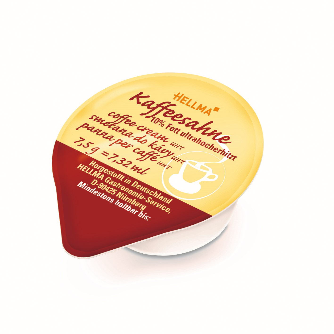 Hellma Kaffeesahne mit 10 % Fett, Inhalt: 240 Stück Portionspackungen/ Tassenpackungen á 7,5 g je Karton