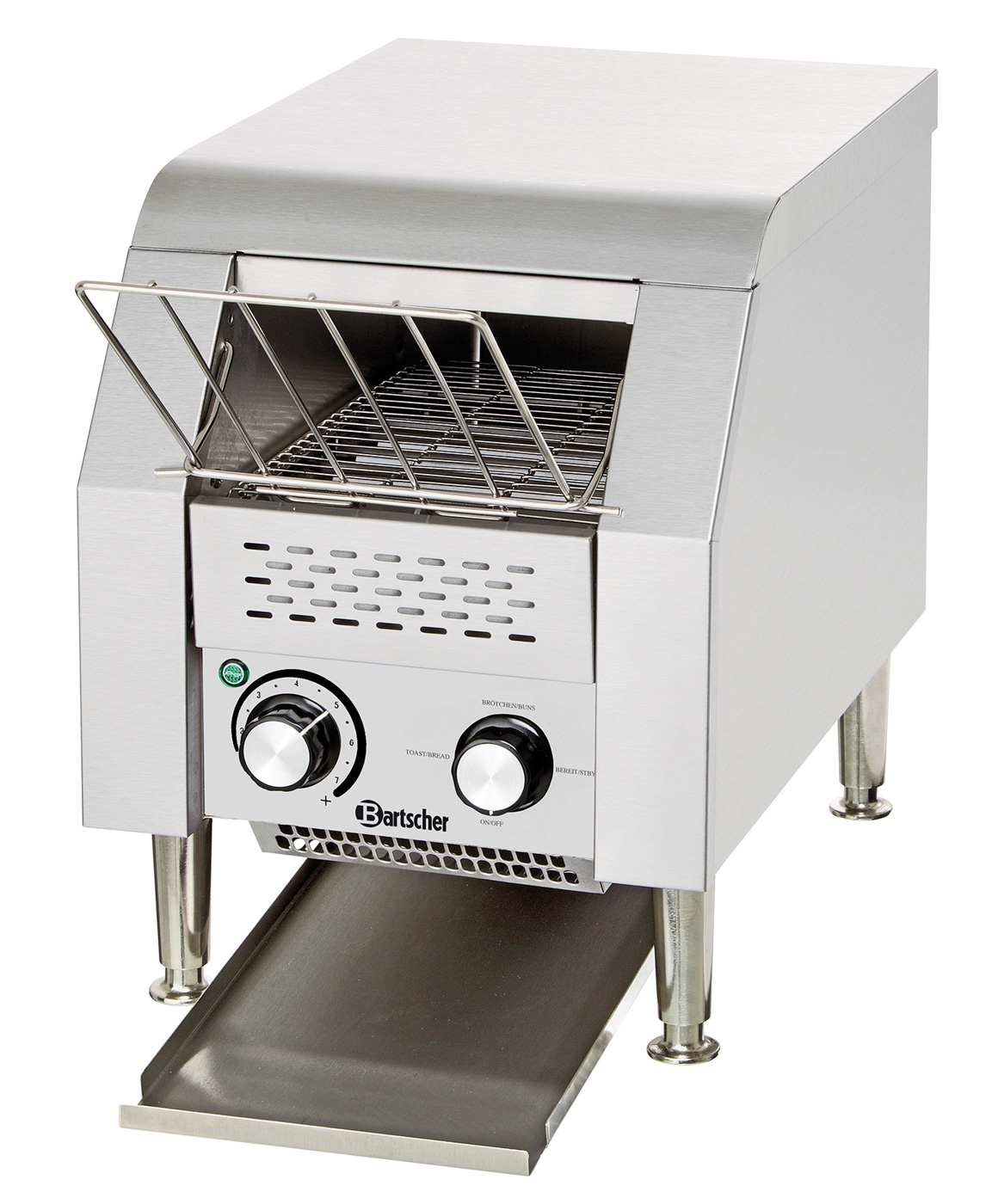 Bartscher Durchlauftoaster "Mini" | MaßeZufuhröffnung: B 185 x H 85 mm | Maße: 28,5 x 42x 39,0 cm. Gewicht: 13,5 kg