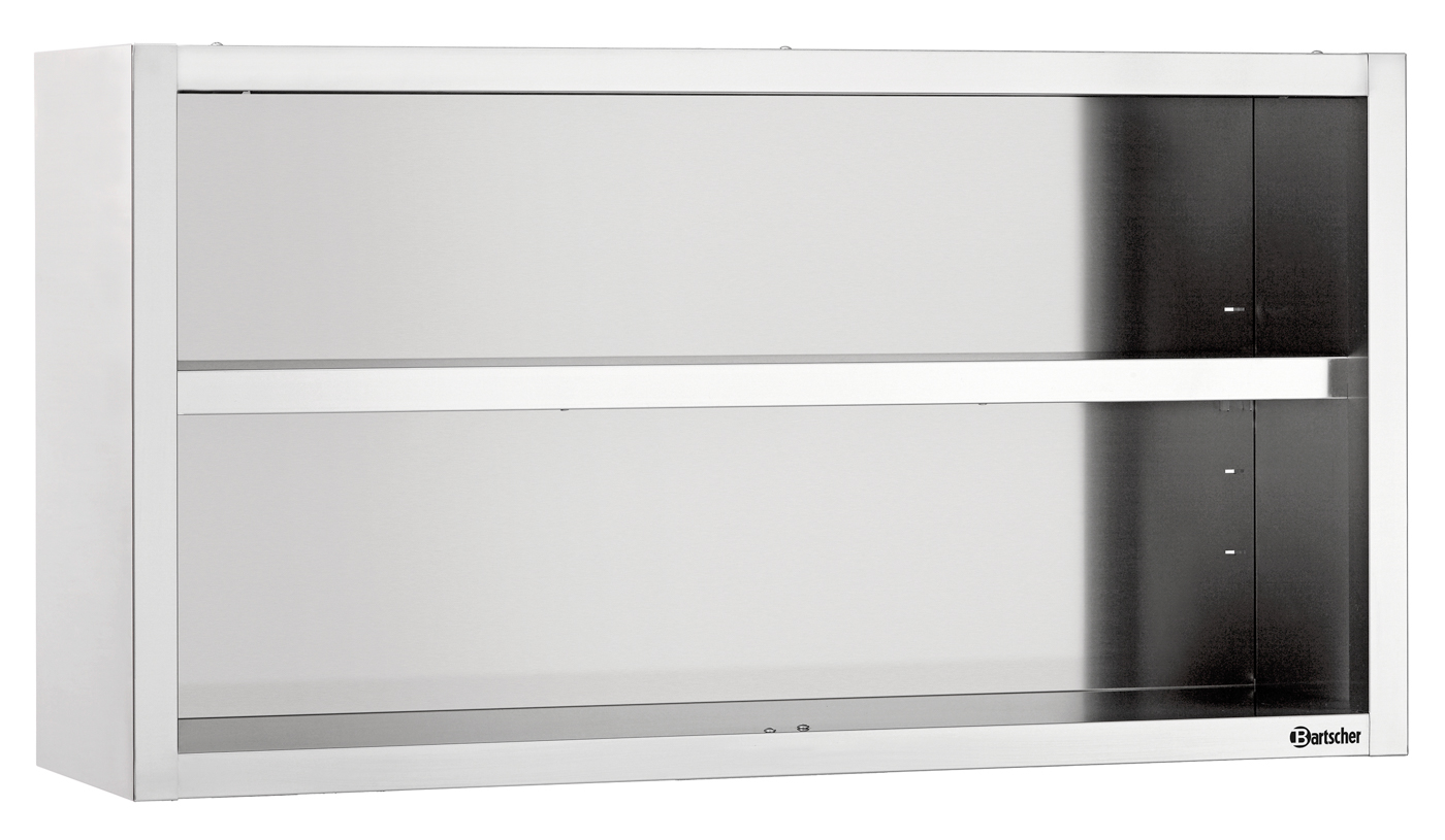 Bartscher Hängeschrank offen 400, B1200 | TiefeInnen: 330 mm | Maße: 120 x 40 x 66,0 cm. Gewicht:20 kg