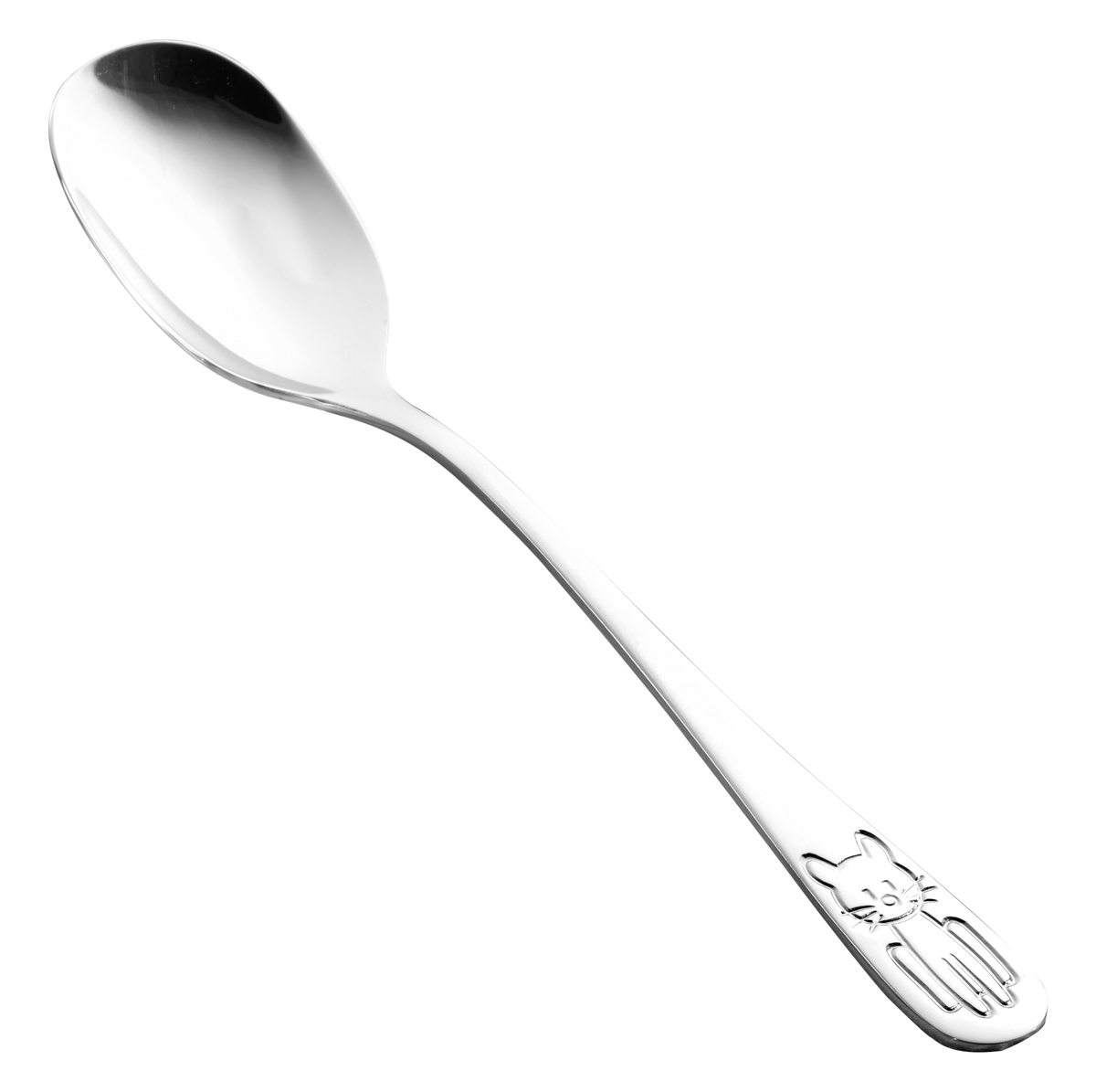 Kinderlöffel BAMBINO, Edelstahl 18/0, hochglanzpoliert. Materialstärke 2,0 mm. Ca. 16,2 cm lang.