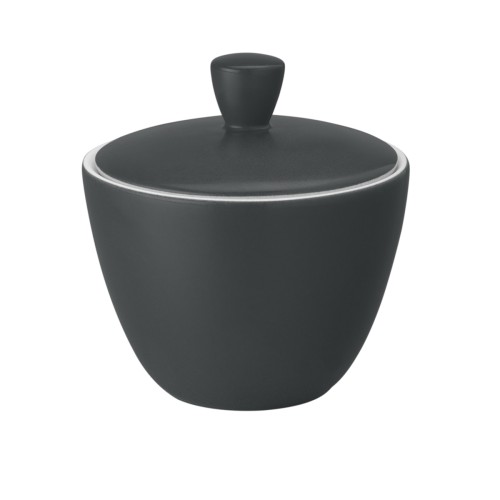Seltmann Zuckerdose 0,26 l, rund, Form: Coup Fine Dining, Dekor: 57273 anthrazit, hohe Kantenschlagfestigkeit, Made in Germany