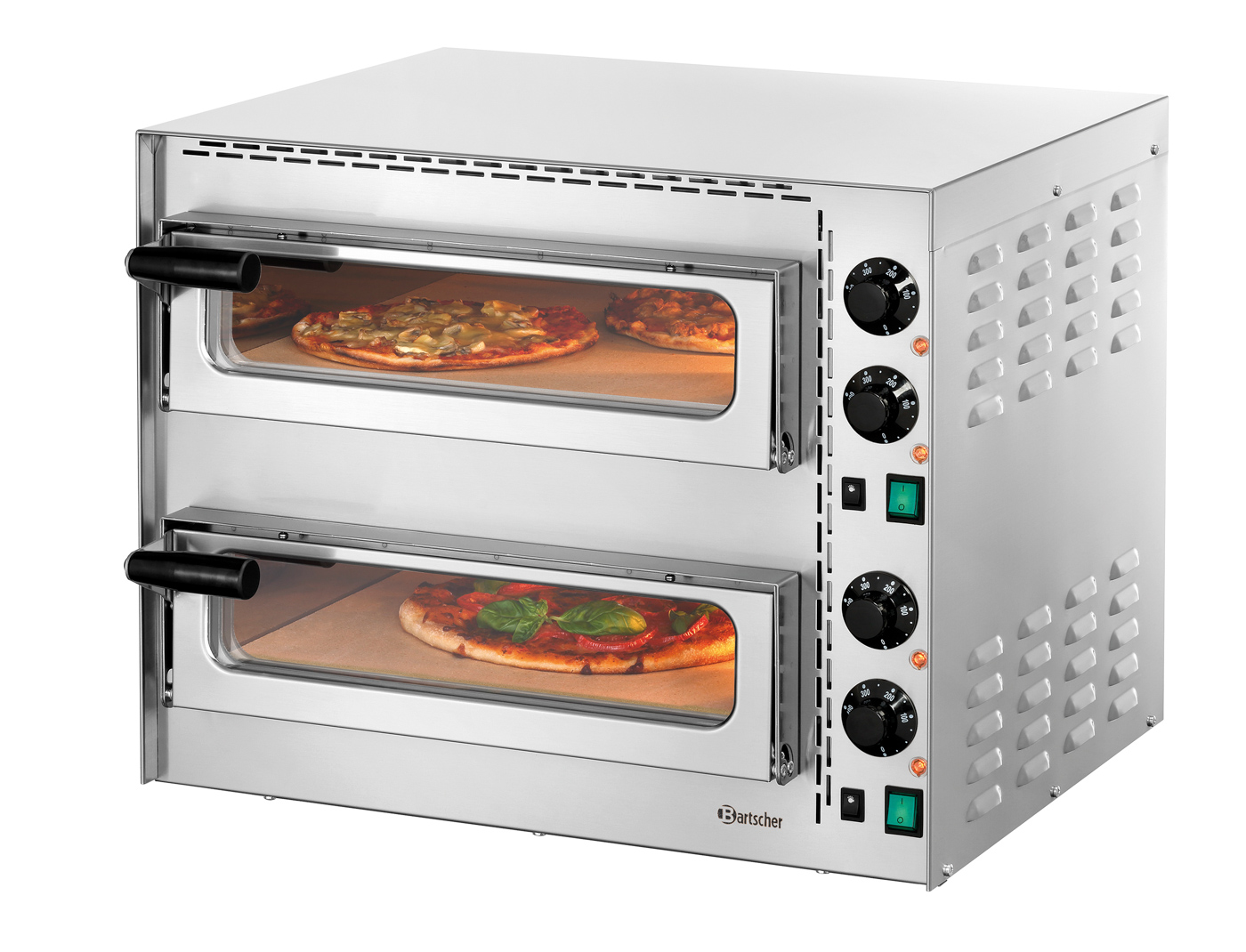 Bartscher Pizzabackofen "Mini Plus 2" | Spannung:230 V | Maße: 57 x 55 x 47,5 cm. Gewicht: 41,8 kg