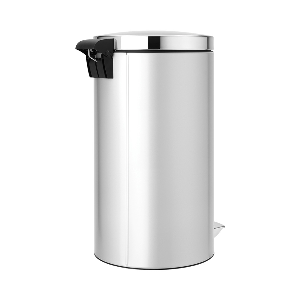 Brabantia Treteimer 45 L mit Kunststoffeinsatz / Deckel Brilliant Steel Metallic Grey