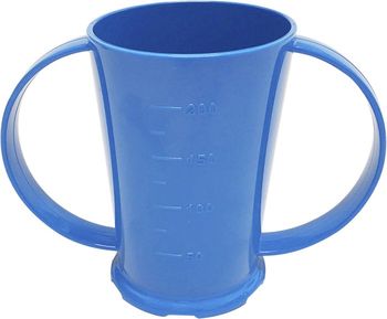 Roltex Trinkbecher mit 2 Henkeln und 250 ml Füllvermögen, blau