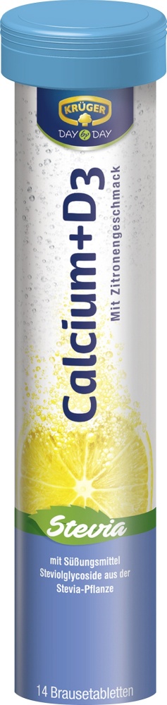 Krüger Day by Day Calcium- Brausetabletten 14 Stück mit Stevia