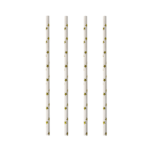 25 Trinkhalme, Papier Ø 6 mm · 20 cm "Stars" von PAPSTAR