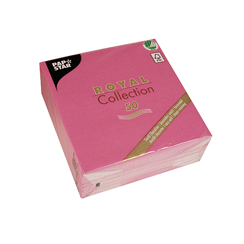50 Servietten "ROYAL Collection" 1/4-Falz 33 cm x 33 cm fuchsia von PAPSTAR