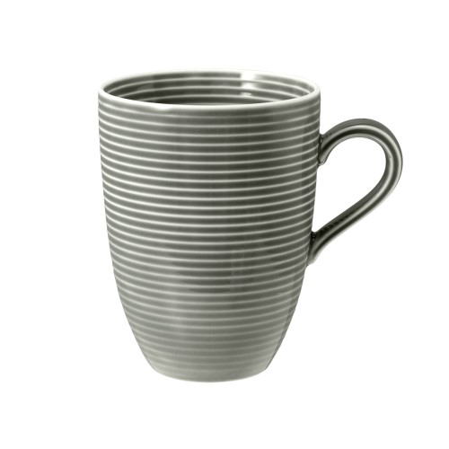 Seltmann Becher mit Henkel 0,35 l mit Relief, rund mit Relief, Form: Beat, weiss Perl8, hohe Kantenschlagfestigkeit, Made in Germany