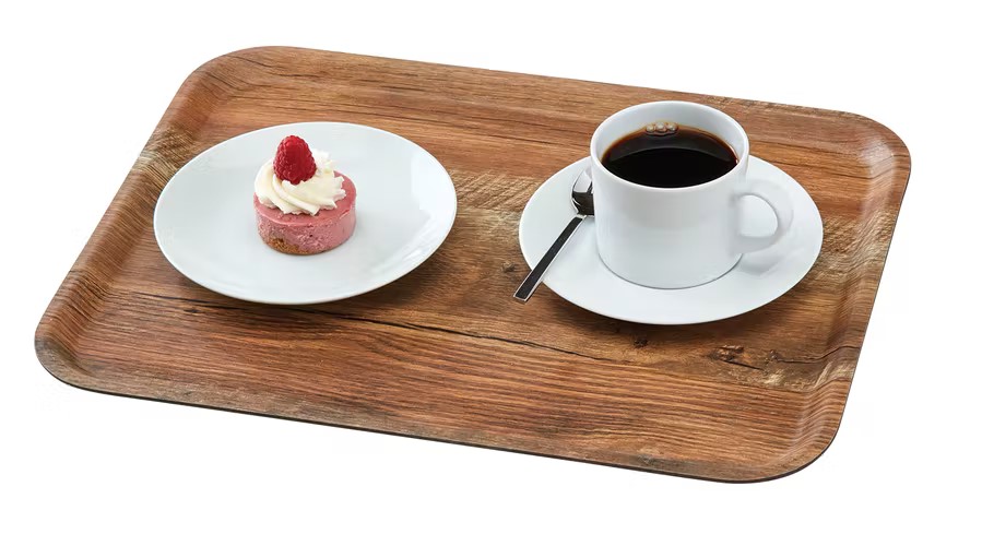 Cambro Tablett MADEIRA, Maße: 37x53 cm aus Laminat mit texturierter Holzoberfläche oben und unten in Holzoptik