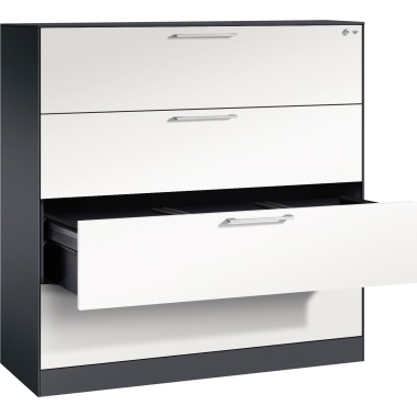 C+P Hängeregistraturschrank Asisto 1.200 x 1.298 x 435 mm (B x H x T) Stahl, lackiert Farbe der Front: verkehrsweiß Farbe des