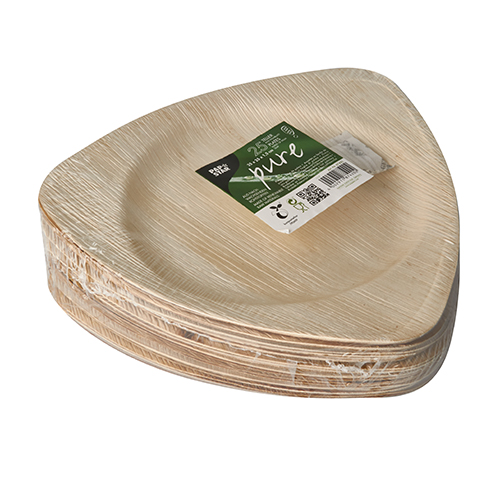 25 Teller, Palmblatt "pure" 3-eckig 25 cm x 25 cm x 1,5 cm von PAPSTAR