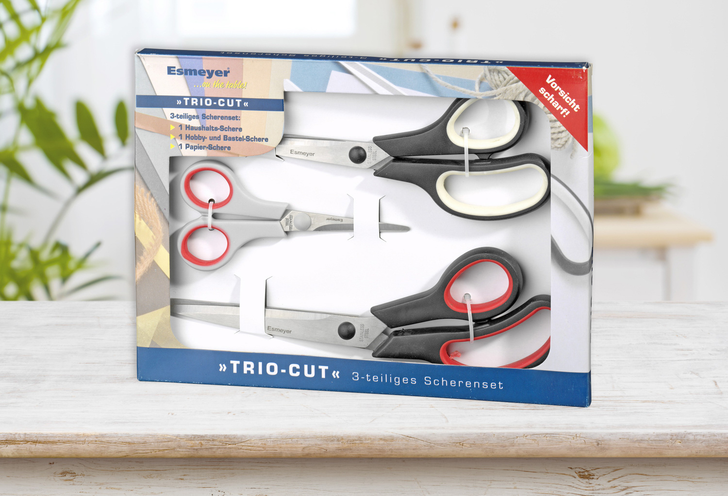 3-tlg. Scheren-Set "TRIO CUT" aus Edelstahl mit Soft-Touch-Griffen, Set bestehend aus je einer