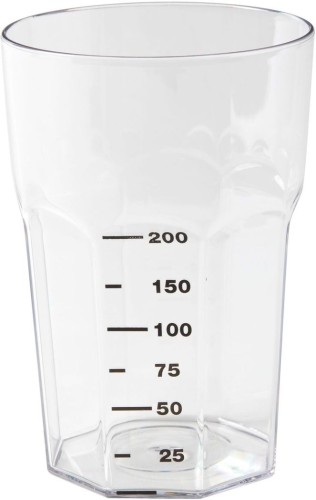 Roltex Trinkbecher mit 340 ml Füllvermögen und Füllstrichen, durchsichtig