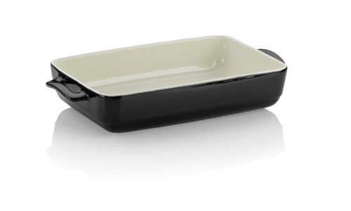 Servier-Und Auflaufform Malin Keramik schwarz 37,5x22,0x7,0 cm von Kela