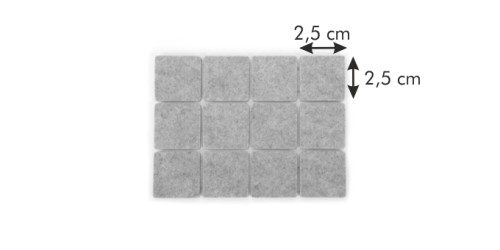 Selbstklebende Filzgleiter PRESTO 25 x 25 mm, 24 St.