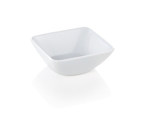 Dipschale. Melamin. viereckig. Maße: 6,5 x 6,2 x 2,5 LxBxH.