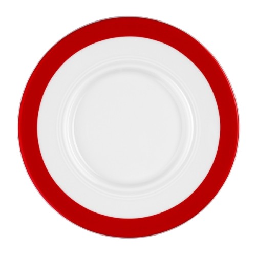 Seltmann Untertasse 1 15,5 cm, Form: Vitalis, Dekor: 34929 dunkelrotes Band
