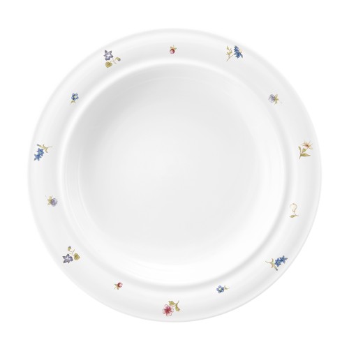 Seltmann Teller halbtief 25,5 cm, rund, Form: Community, Dekor: 57391 Streublume, hohe Kantenschlagfestigkeit, Made in Germany