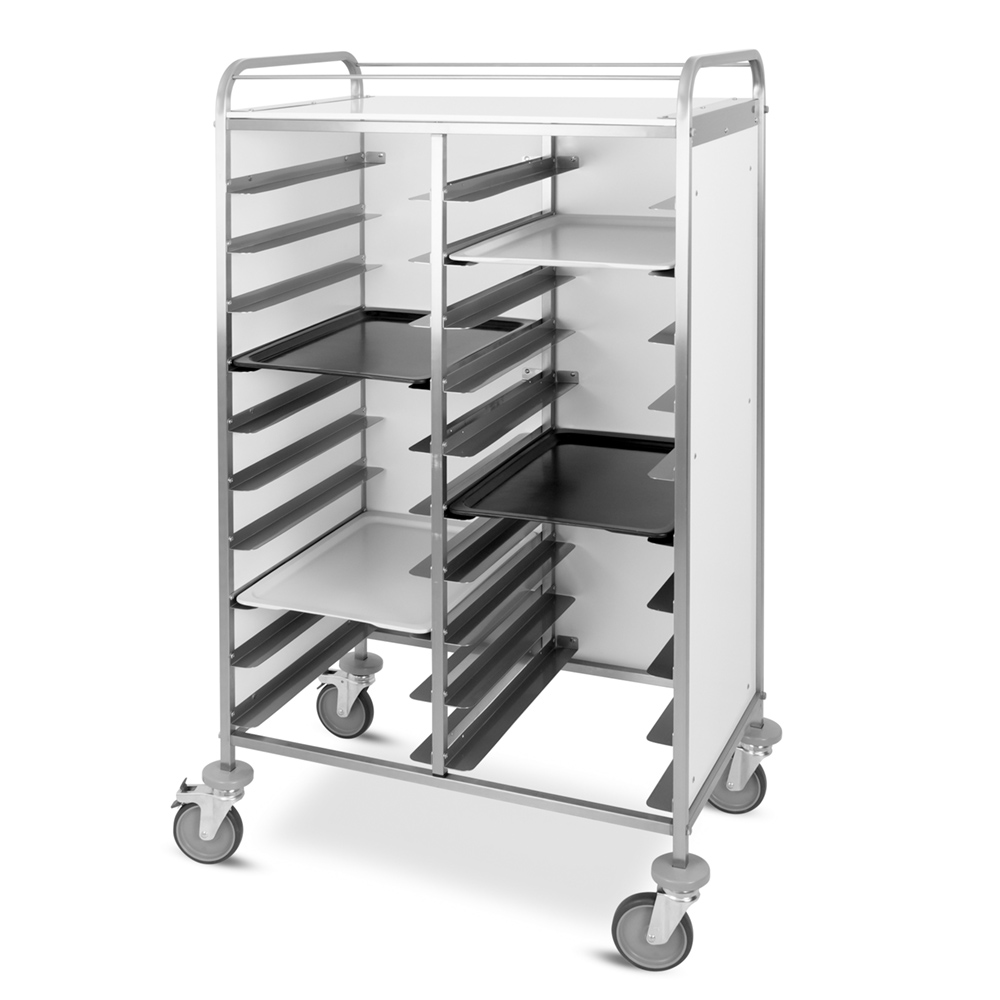 ETHERNASOLID® Tablettwagen 20 EN, mit 3 Seiten Paneele MDF, Dekor Weiß