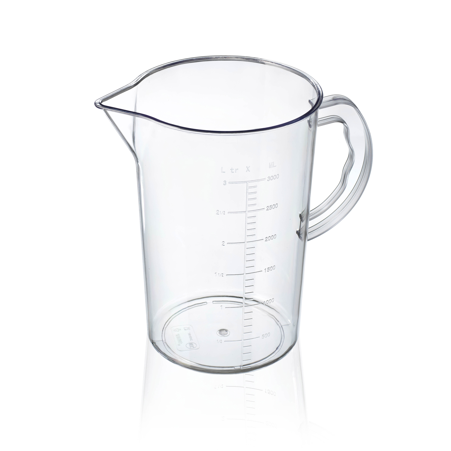 ARAVEN Messbecher mit Messskala und 3 Liter Füllvermögen, aus Polycarbonat