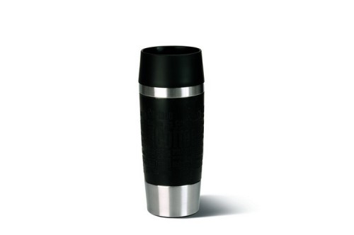 EMSA TRAVEL MUG Isolierbecher, Edelstahl, Manschette, Schwarz, 0,36 L