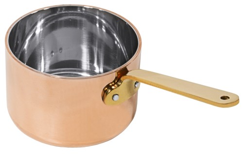 Stielkasserolle 9 cm, tief aus Kupfer/Edelstahl