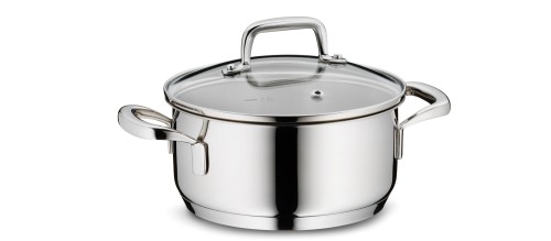 KELA Bratentopf Flavoria Edelstahl 18/10 silber glänzend 8,0cm 16,0cmØ 1,2l