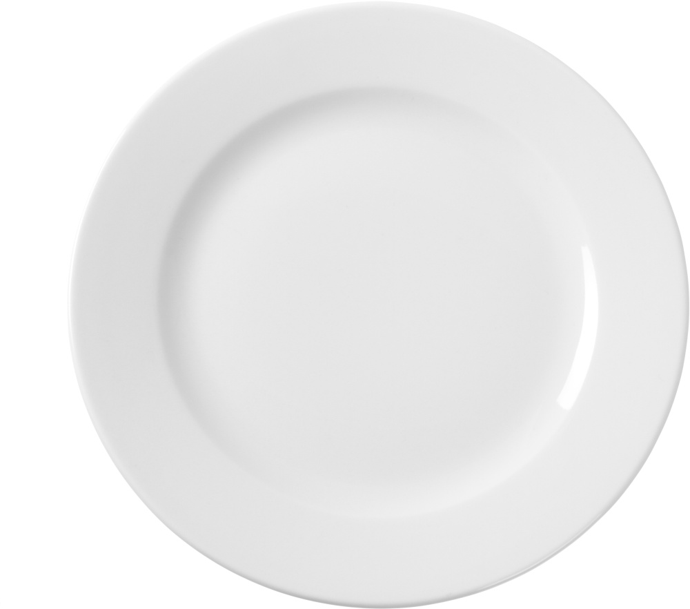 HENDI Teller flach - Maße: ø 240 mm, Serie Delta. Hotelporzellan weiss.