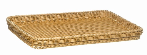 Korb -PROFI LINE- 60 x 40 cm, H: 5 cm Polypropylen, hellbeige spülmaschinengeeignet bruchsicher stapelbar