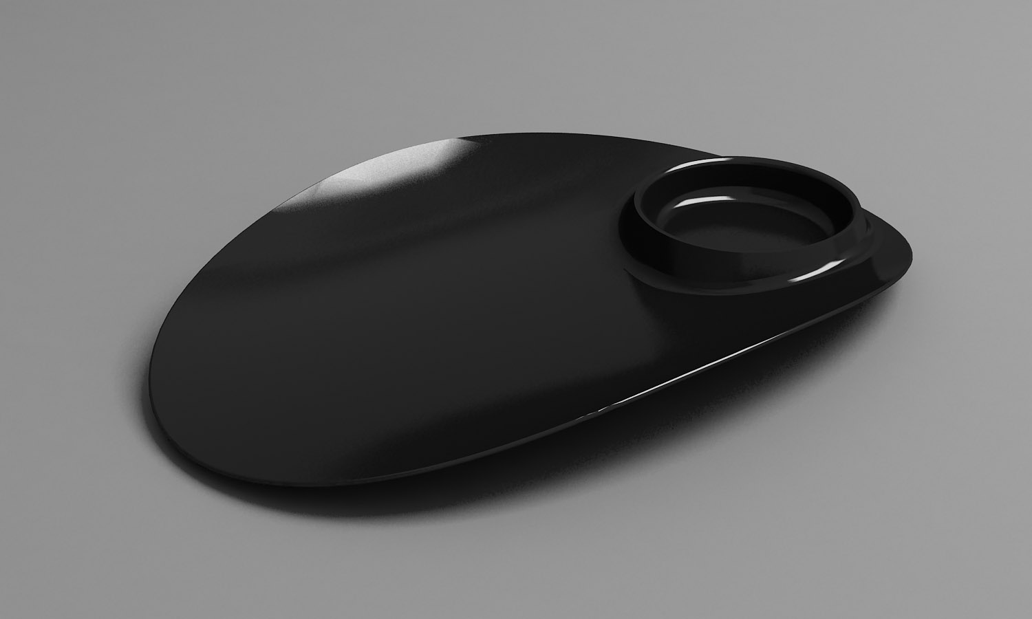 ARAVEN Tablett mit integrierter Schüssel aus dem Nature Catering-Sortiment, schwarz und aus Polystyrol