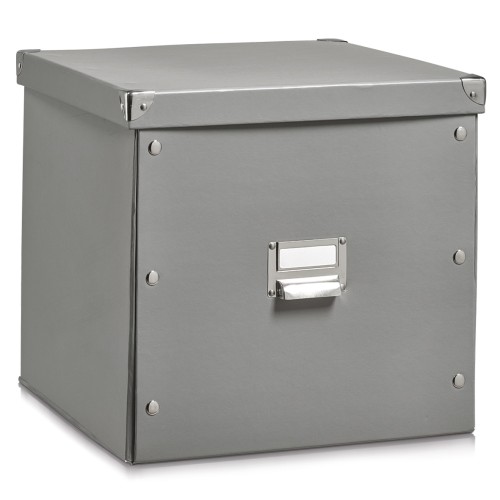 Zeller Aufbewahrungsbox, Pappe, grau 33,5x33x32 cm