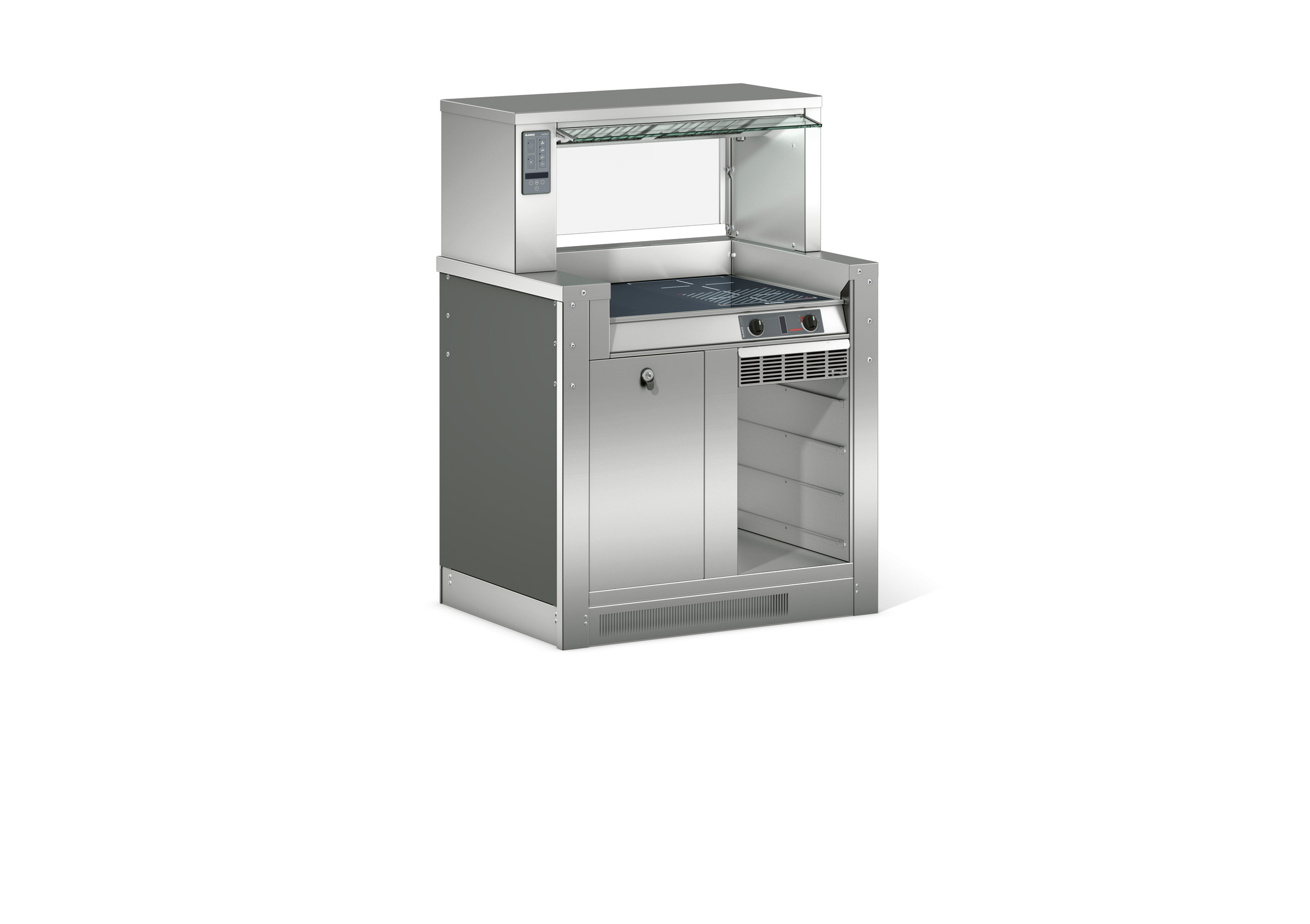 BLANCO Kochstation mit einem integrierten Induktionskochfeld, (2 Kochzonen), bedienseitig, links angeordnet (auf Wunsch alternativ auch