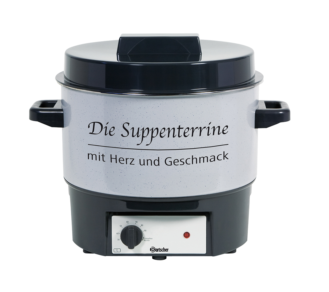 Bartscher Party-Kochtopf, 16L | Farbe: Schwarz,Weiß | Maße: 46,5 x 36,5 x 37,0 cm. Gewicht: 4,7kg