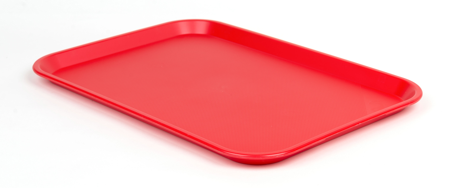 ARAVEN Fast Food-Tablett 530x370mm aus Polypropylen zum Servieren von Speisen, rot