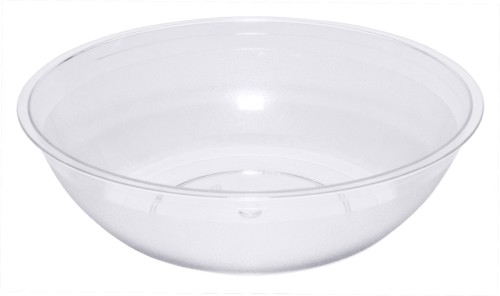 Servierschüssel aus transparentem Polycarbonat, spülmaschinenfest, benutzbar von -40C bis +99C, nicht mikrowellengeeignet, sehr