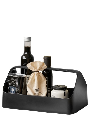 HANDY-BOX Aufbewahrungsbox schwarz, Maße: 125 x 120 x 190 mm