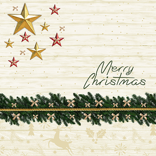 PAPSTAR 100 Servietten, 3-lagig 1/4-Falz 33 cm x 33 cm "Golden Star"