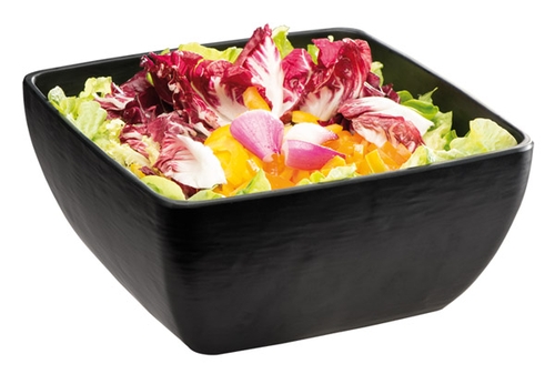 Schale -SLATE- 25 x 25 cm, H: 12 cm Melamin, schwarz, Schieferlook 3,8 Liter spülmaschinengeeignet stapelbar nicht