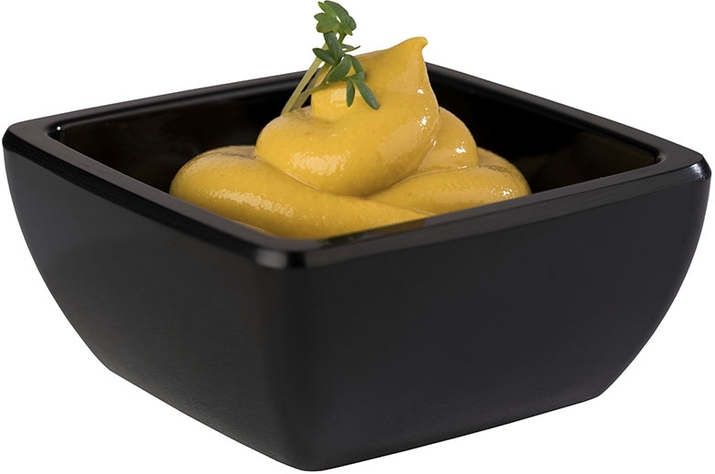 Schale -PURE- 6,5 x 6,5 cm, H: 3 cm Melamin, schwarz, 0,05 Liter spülmaschinengeeignet stapelbar nicht mikrowellengeeignet