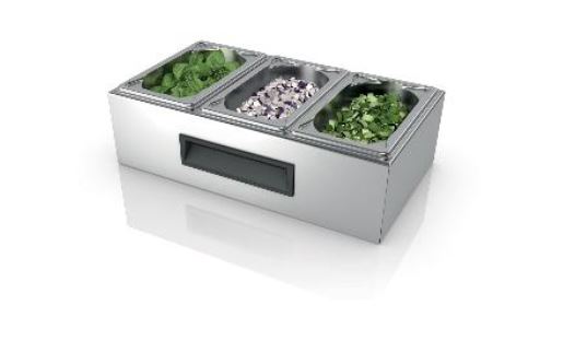 BLANCO Multi-Element aus Edelstahl, Stauraum für Kochutensilien und Zutaten,Kapazität: max. GN 1/3-65 oder dessen Unterteilung,Maße: 190 x 330 x