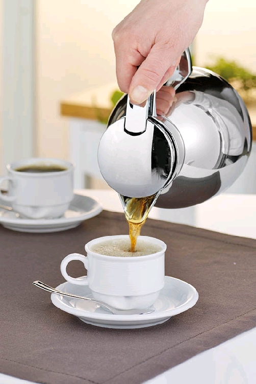 Isolierkanne MAESTRO, Inhalt: 1,0 Liter, Höhe: 194 mm, aus doppelwandigem Edelstahlt 18/8, mit Edelstahleinsatz, Einhandbedienung,