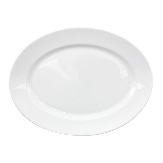 Platte oval 32 cm - Form: Primavera - weiss - aus, Porzellan. Hersteller: Eschenbach. "Made in, Germany".