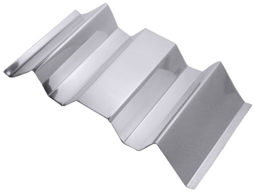 Hot Dog Ablage aus Edelstahl 18/10, hochglänzend, zur Ablage von zwei Hot Dogs oder Baguette,  0,8 mm Materialstärke, schwere