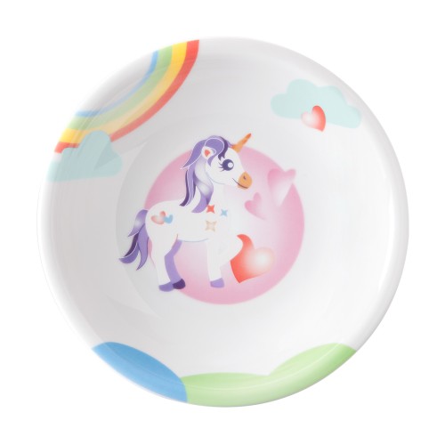 Seltmann Suppenteller rund 20 cm, rund, Form: Compact, Dekor: 25582 Mein kleines Einhorn, hohe Kantenschlagfestigkeit, Made in Germany