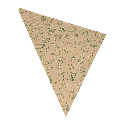 1000 Spitztüten, Kraftpapier 52,5 cm x 37 cm x 37 cm braun "Fruits & Vegs" Füllinhalt 1500 g von PAPSTAR